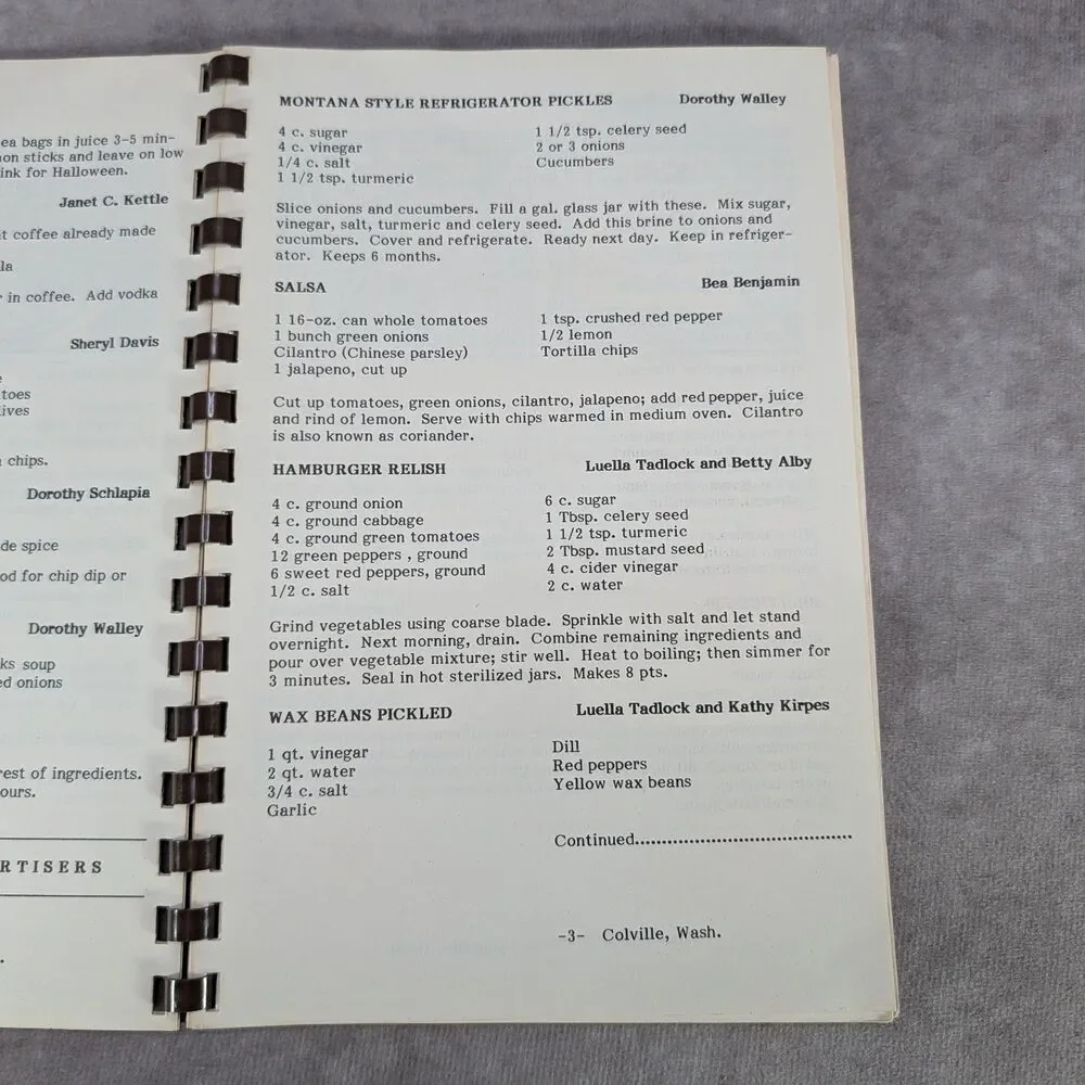 Prize Recipes of Colville Lake Roosevelt Eagles Auxiliary 2797 Vintage Cookbook